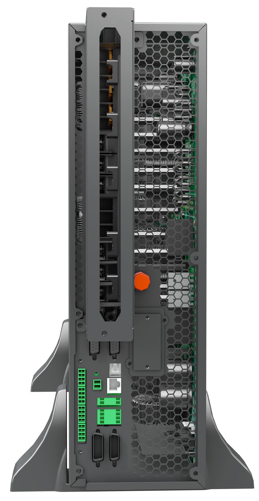 ATENCO RM33E 10-30 kVA 3U rear panel with terminal block, intelligent slot, parallel and communication ports